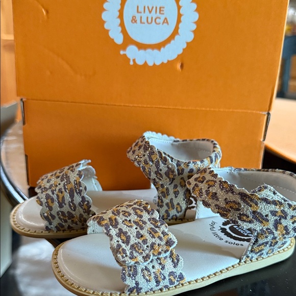 Livie & Luca Kids Sandals with Leopard Pattern - Picture 1 of 5